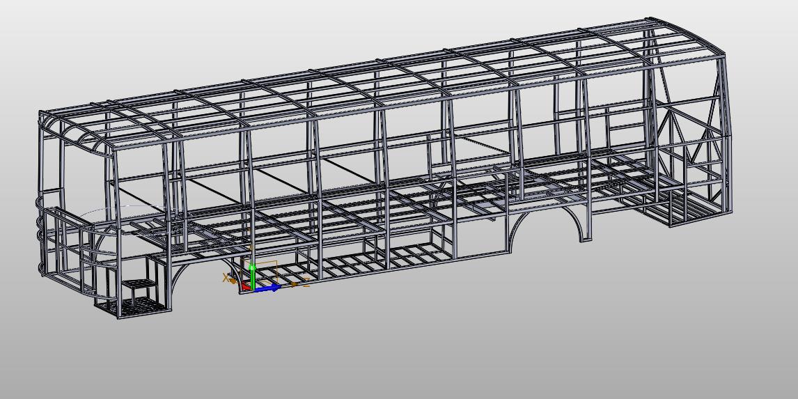 巴士大巴整體仿真焊接框架模型