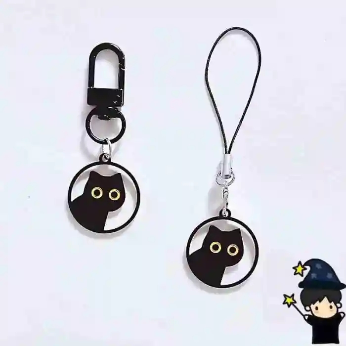 黑猫钥匙挂扣，钥匙挂件，吊坠
