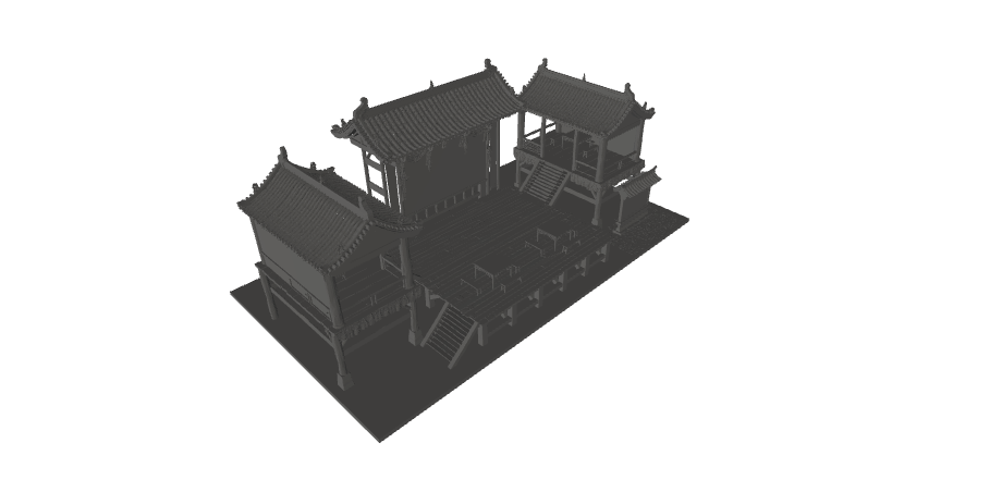 中國(guó)古代建筑模型14 ma和obj格式