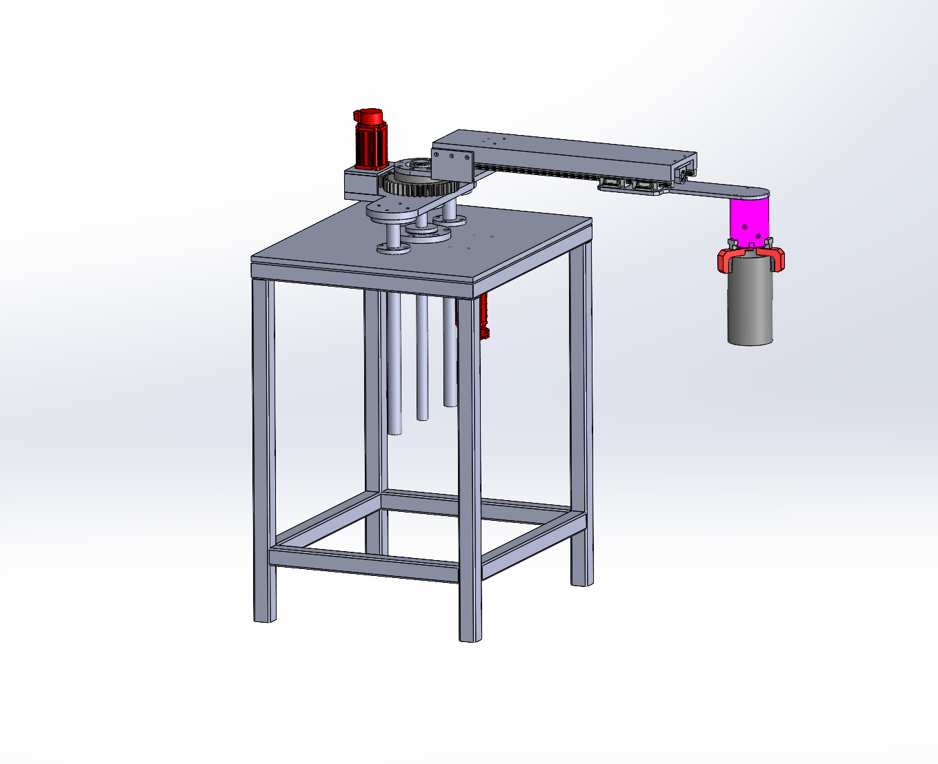 薄壁零件上下料機(jī)械手CAD+3D