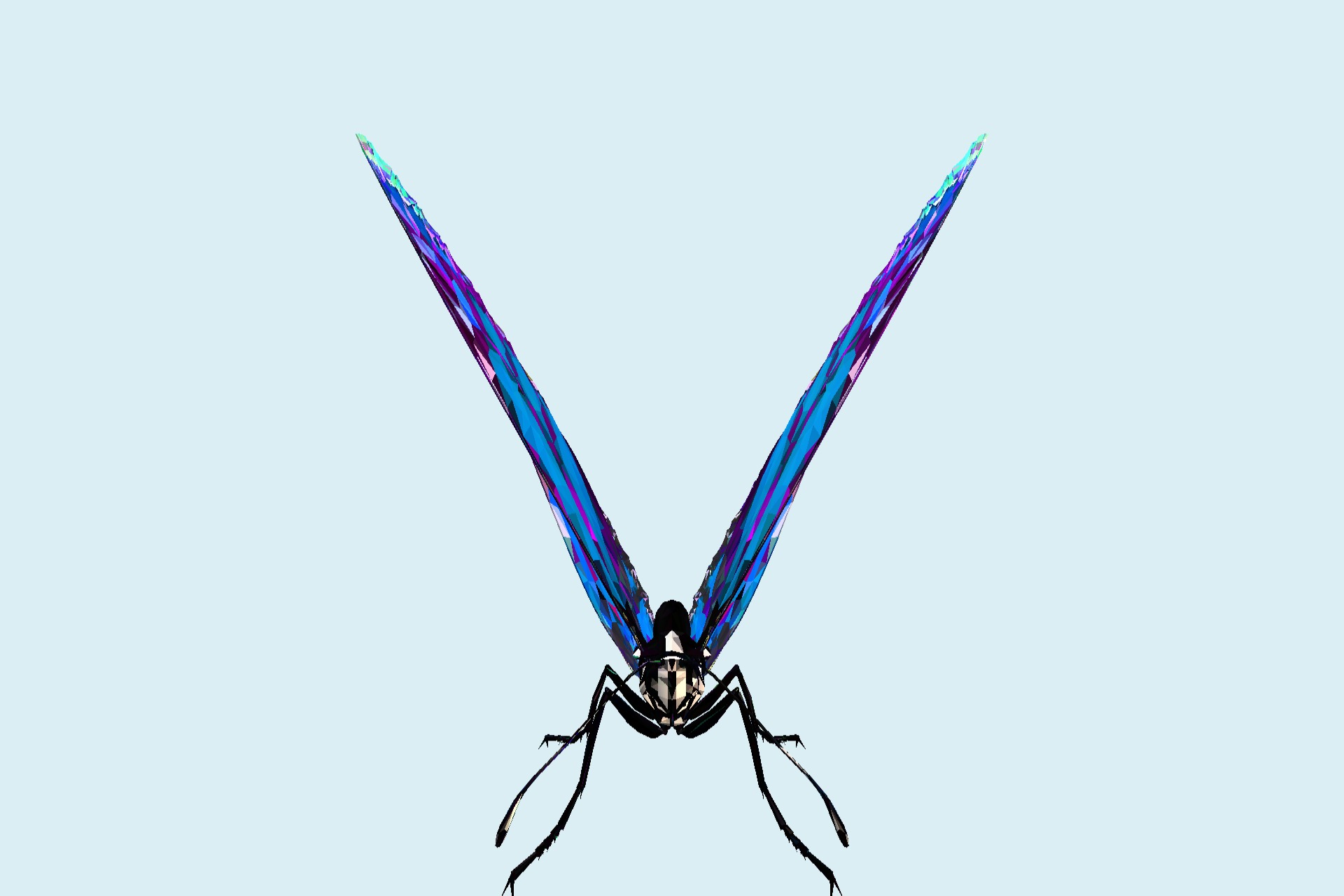 巴特弗利蓝低多边形艺术昆虫