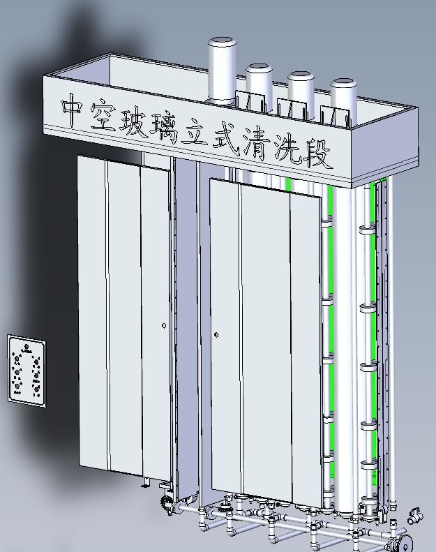 玻璃立式噴淋擦干清洗器