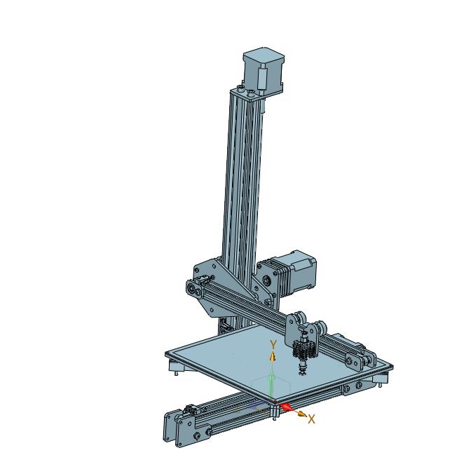XYZ三轴极坐标悬臂结构3d打印机