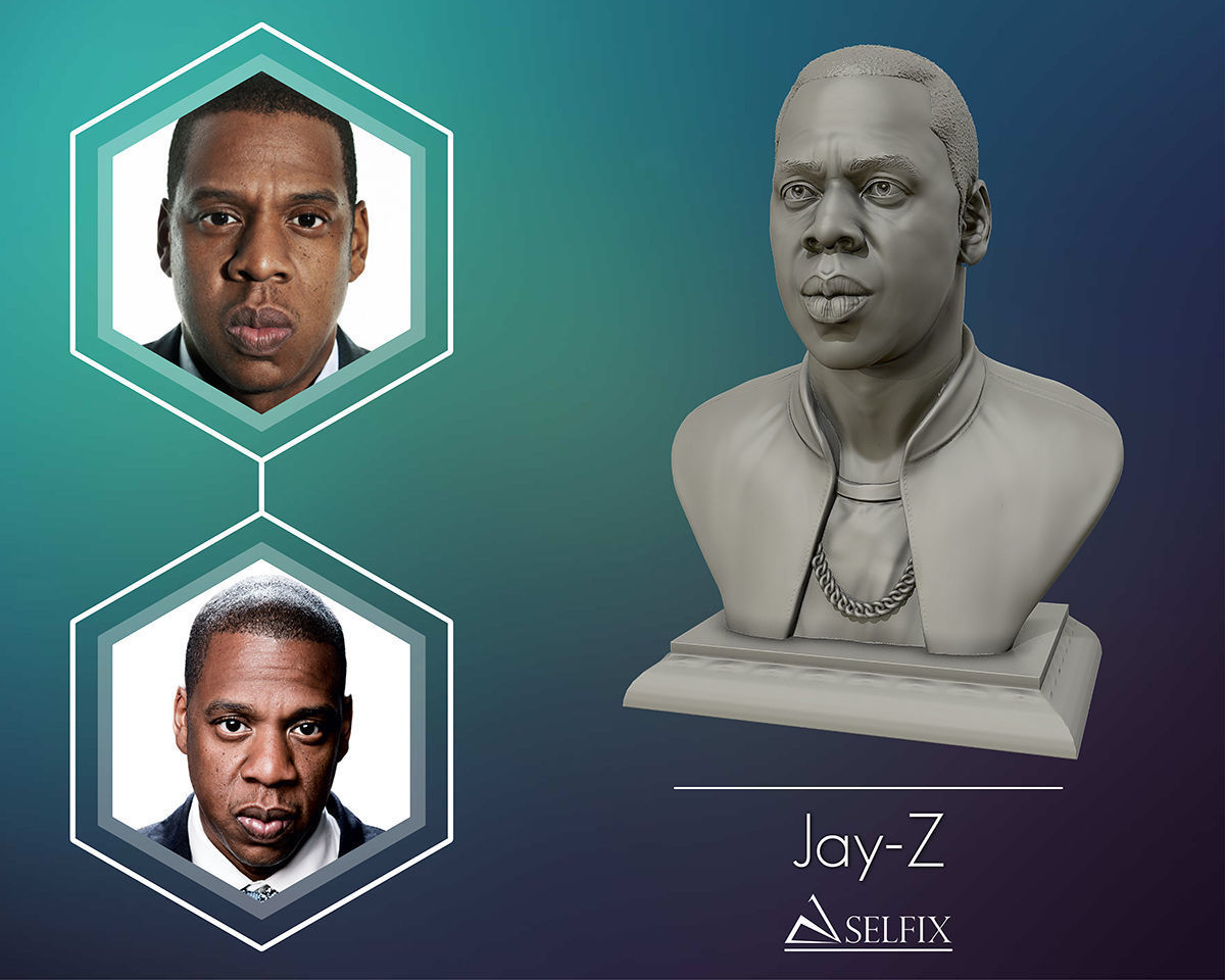 Jay_Z的3D头像雕塑