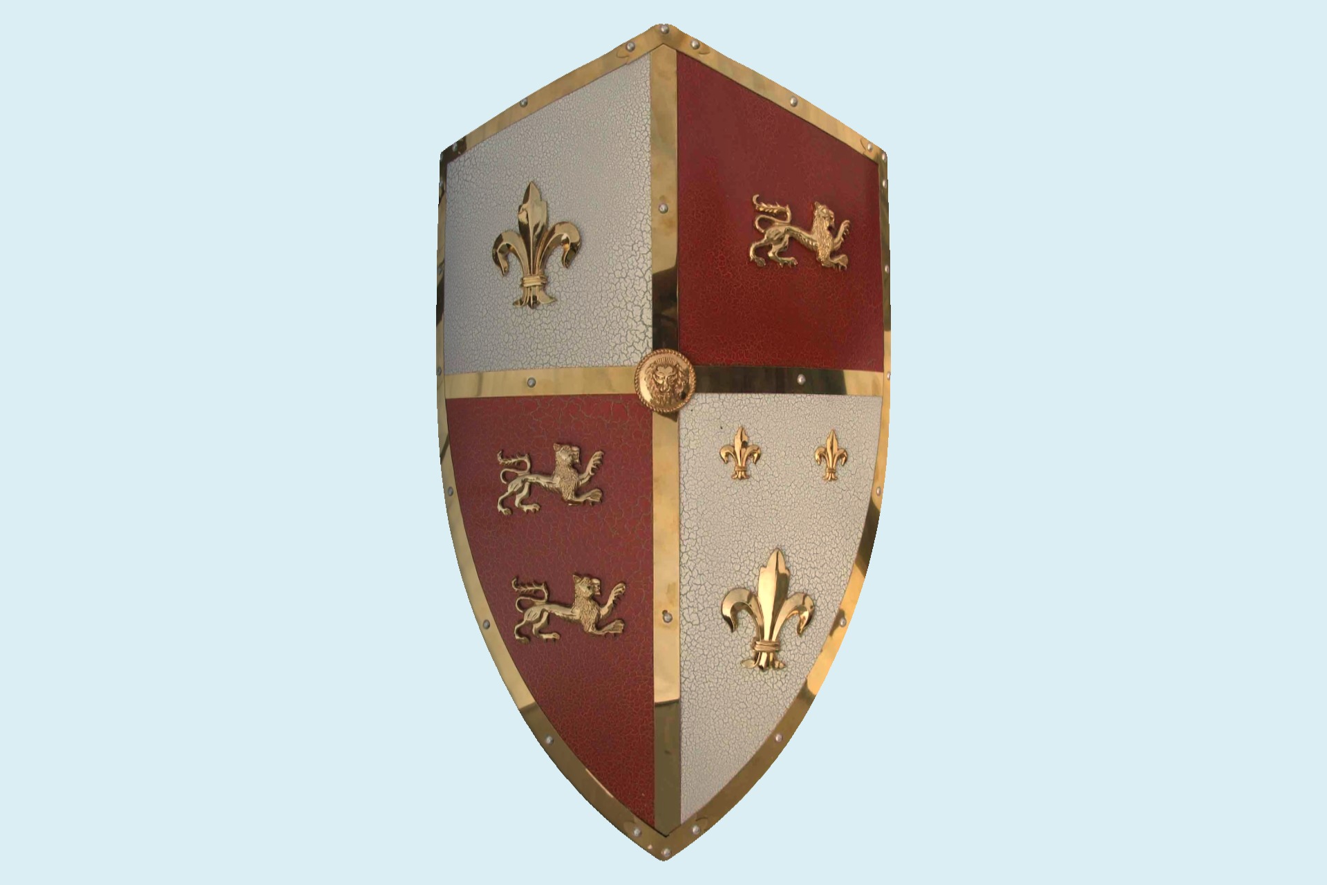 中世纪皇家十字军骑士盔甲盾牌