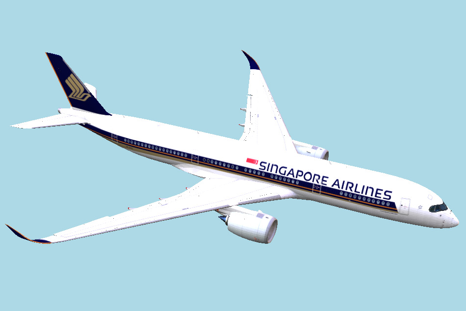 新加坡航空飞机3d模型