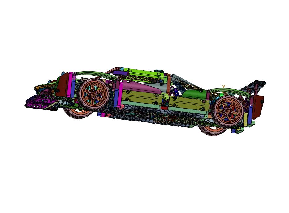 回力超級跑車模型玩具科技件積木